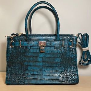 Dasein Teal Croc Bag
